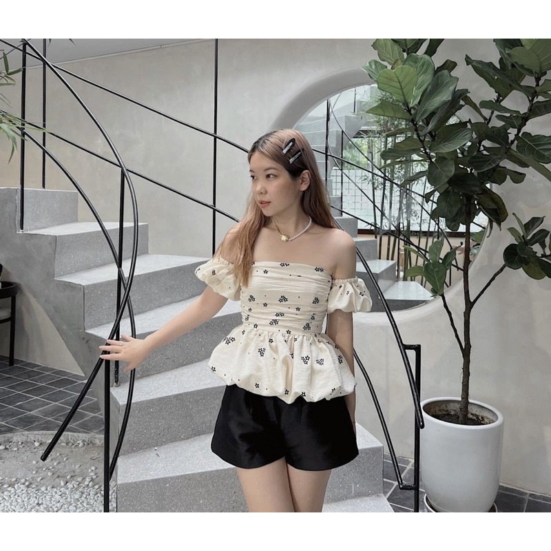 SET ÁO HOA TRỄ VAI TAY BỒNG SAHTVT