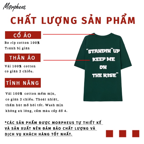 Áo Thun Unisex Morpheus màu trắng Typo 3D 100% Cotton - Local Brand Chính Hãng