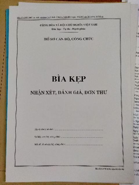 HỒ SƠ CÁN BỘ CÔNG CHỨC ban hành theo quyết định số 06/2007