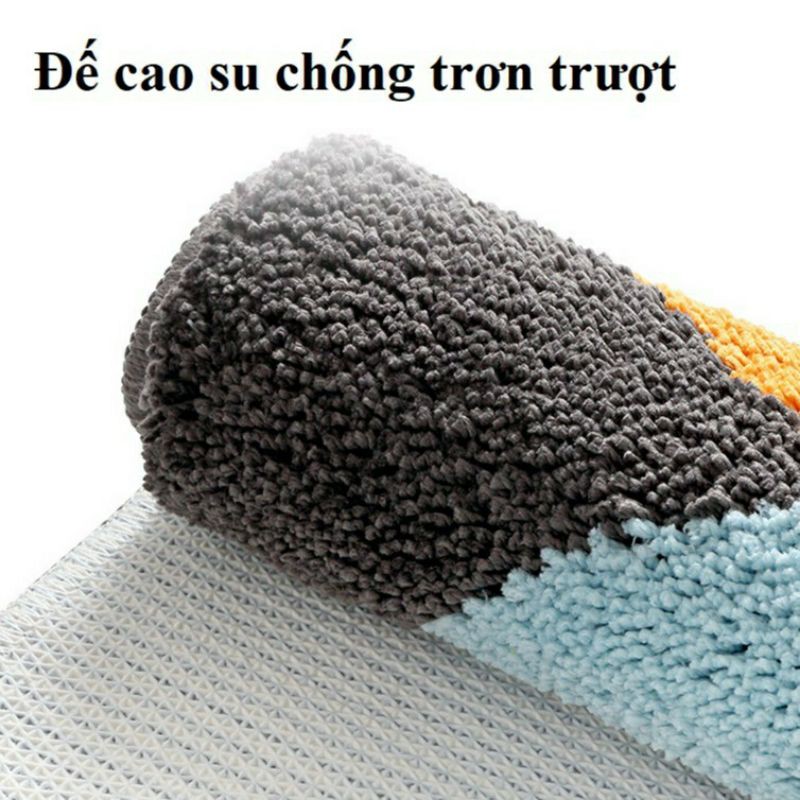 Thảm chùi chân lông cừu, thảm chân silicome siêu thấm hút nhà tắm chống trơn trượt ảnh thật shop tự chụp