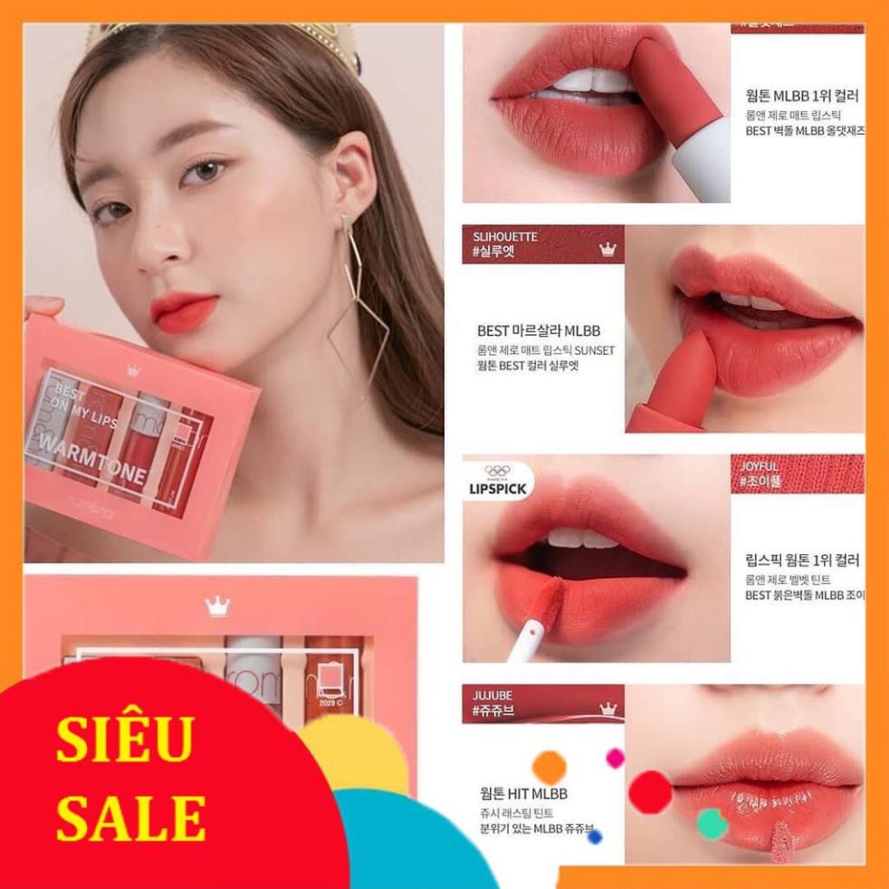 FreeShip Giá Sốc -  Set son Romand Limited Edition Best On My Lips Mini Lip Kit 4 cây