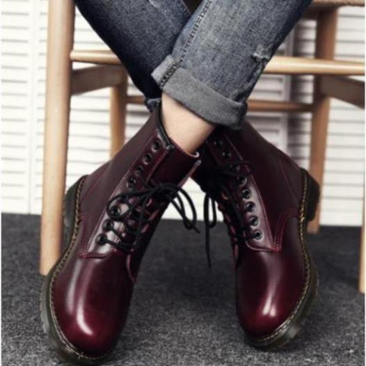 Giày Dr marten cổ cao ( màu nâu đỏ) - Hàng nhập khẩu ️🥇 mới ) 🖇