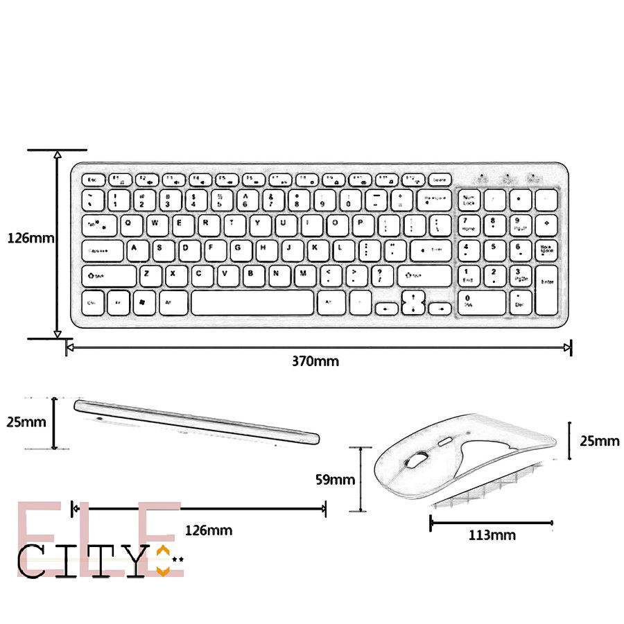 Bộ Bàn Phím Và Chuột Không Dây Mini 107ele Mld-568 Siêu Mỏng