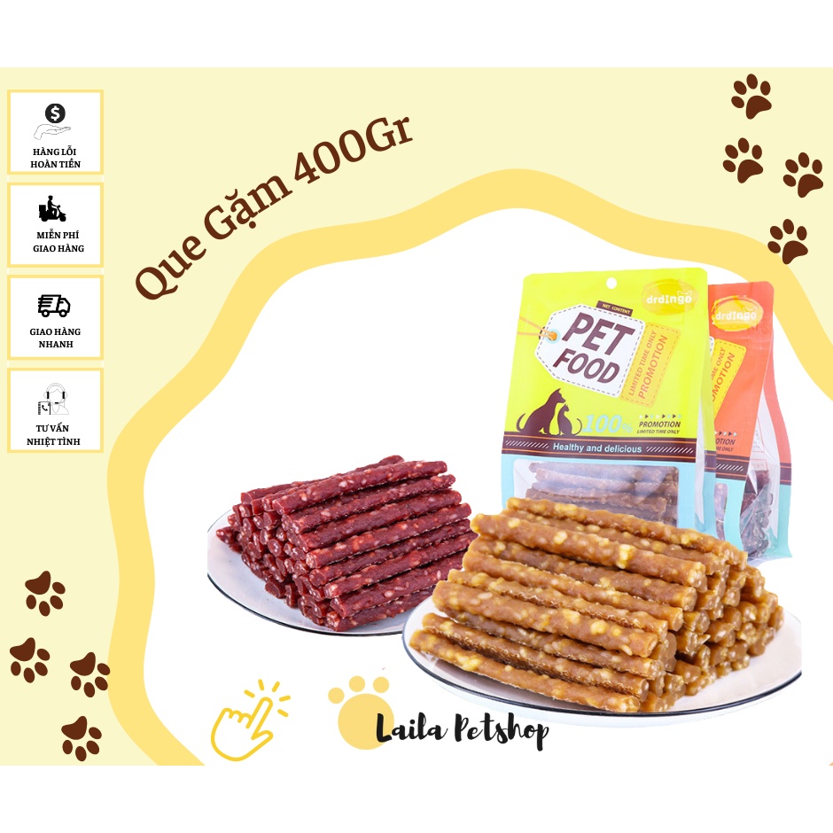 Bánh thưởng dạng que cho chó Dr.Dingo | Thanh gà cuộn túi 100gr/4 cây và loại 400gr
