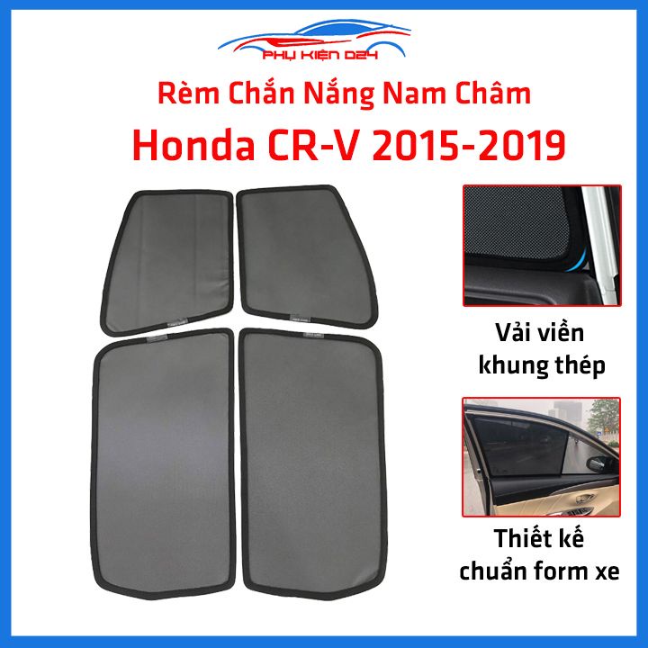 Bộ 4 rèm chắn nắng nam châm HondaCRV CR-V 2018-2019-2020-2021-2022-2023 khung cố định chống tia UV