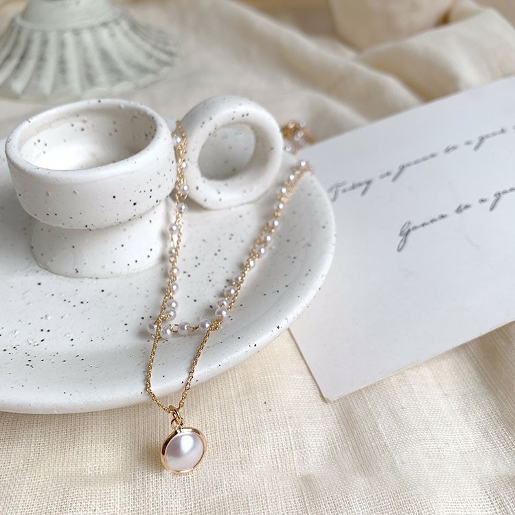 [Mã FASHIONCB231 hoàn tối đa 30K xu đơn 99K] DDFI - vòng cổ ngọc trai Hàn Quốc 2 lớp đơn giản Trang sức Retro D3D05 | BigBuy360 - bigbuy360.vn