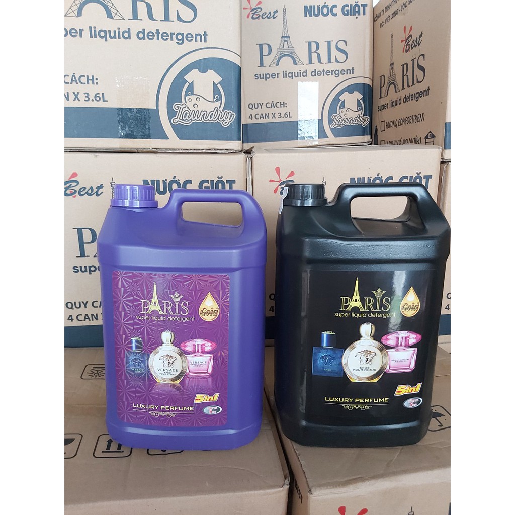 Can Nước giặt xả 5in1 Paris 5 Lít- Hương Hoa Pháp