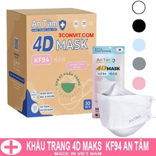 Thùng 300 chiếc khẩu trang 4d tiêu chuẩn kf94 an tâm