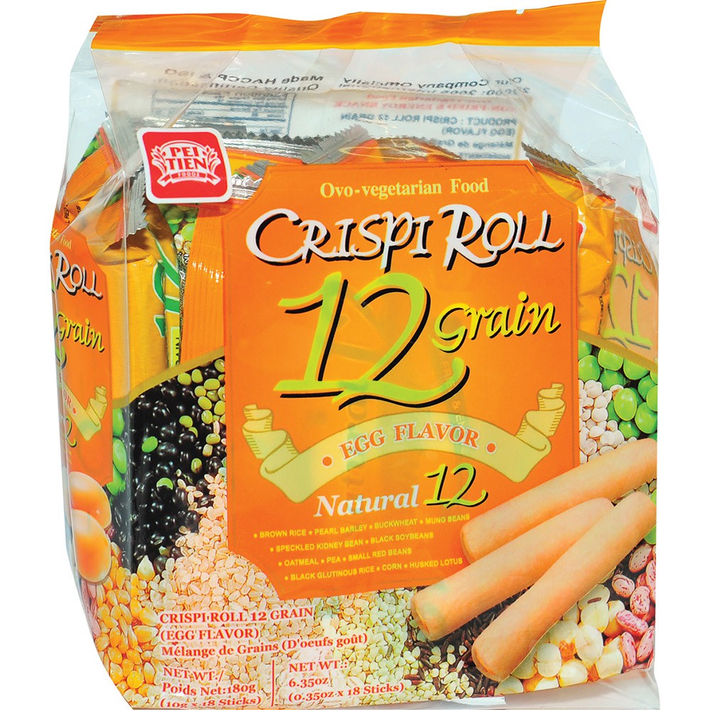 Bánh Ngũ Cốc 12 Loại Đậu PeiTien Crispi Roll Đài Loan 180gr