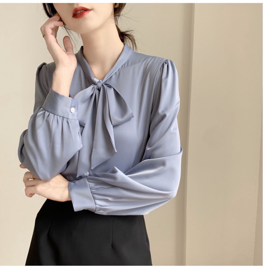 Áo Sơ Mi Trắng Tay Dài Vải chiffon áo sơ mi  JL-CX-10