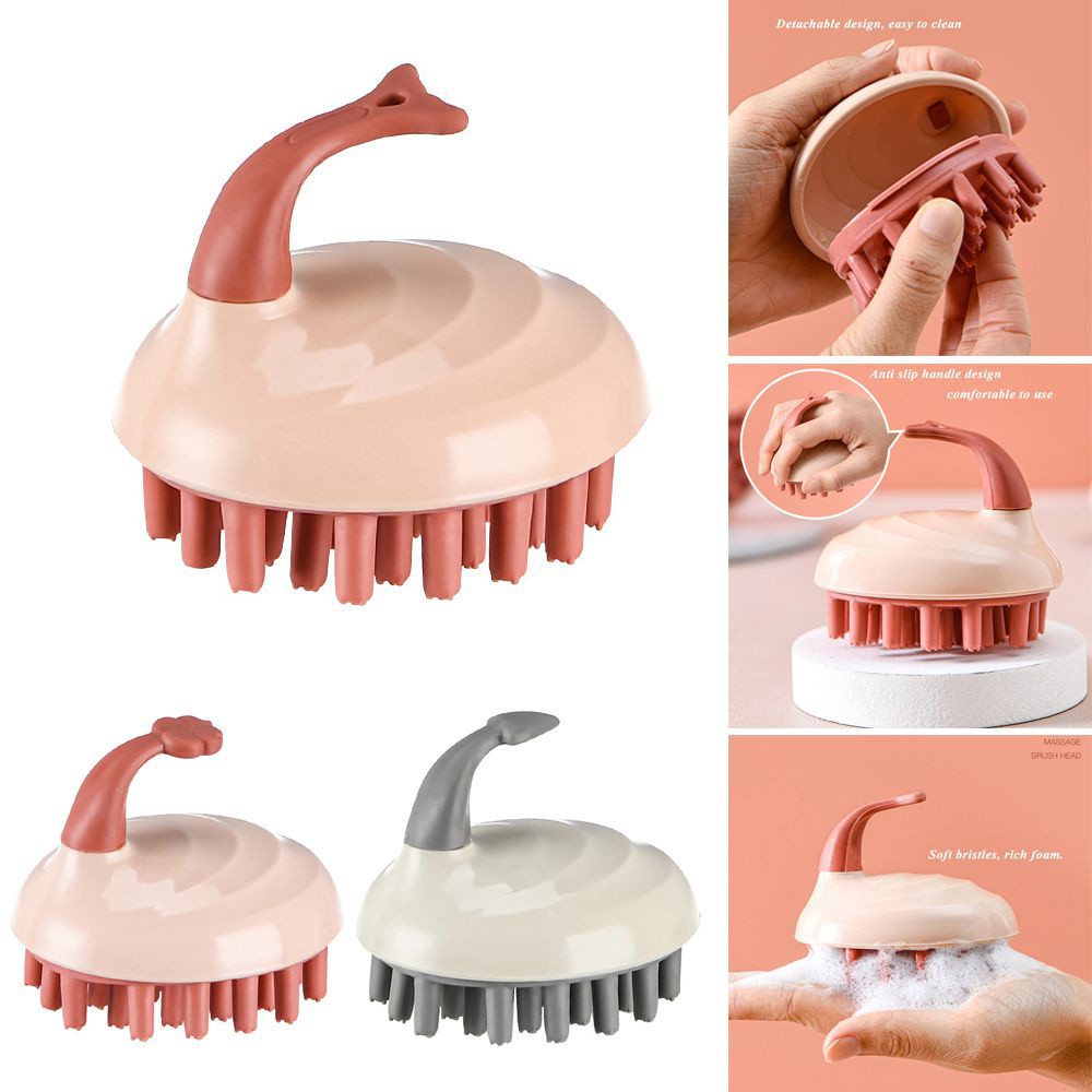 [Hàng mới về] Bàn chải silicone cầm tay massage da đầu khi tắm