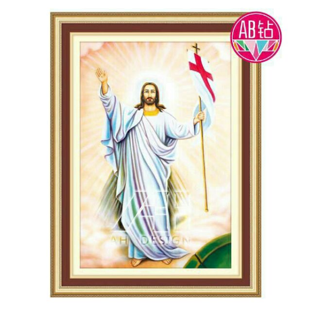 Tranh thêu chữ thập 3D Chúa JESUS giáng sinh  (53453)chưa thêu.