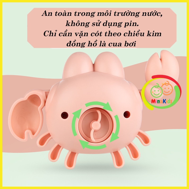 Đồ Chơi Nhà Tắm Cho Bé Bằng Nhựa ABS Vặn Cót Cá Heo Tàu Ngầm Cua Rùa Con Bơi Lội Bể Bơi Bồn Tắm
