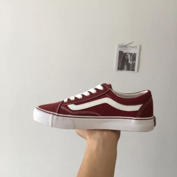 Giày Vans đỏ mận và đen size 35-44 Siêu Đẹp Cao Cấp [ SL  ib ] 👟 :)) , $