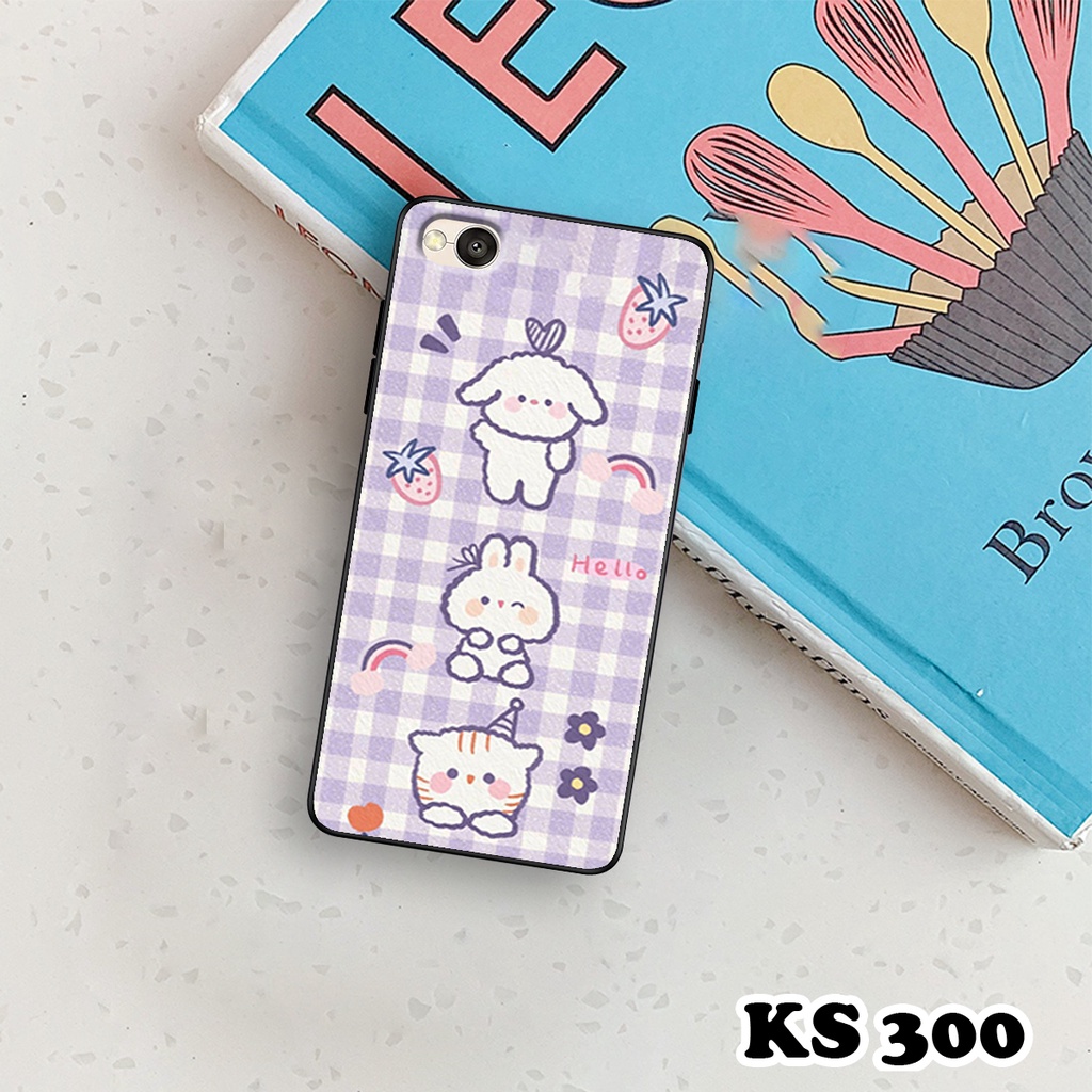 Ốp lưng Xiaomi Redmi 4 - Redmi 4A - Redmi 4X -  Ốp in hình gấu &amp; thỏ đang yêu - lưng nhám viền TPU cao cấp