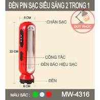 Đèn pin sạc kèm bóng đèn trên thân Mingwang MW - 4316 (Loại lớn)