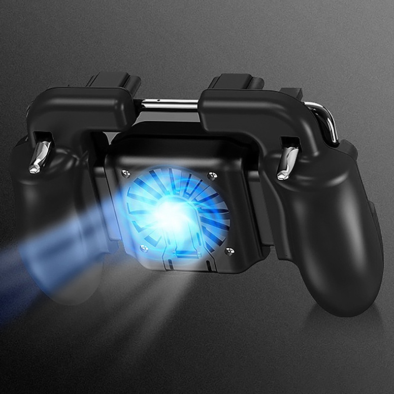 H5 Game Controller,Four-Finger Joystick with Fan,Radiator Fire Button