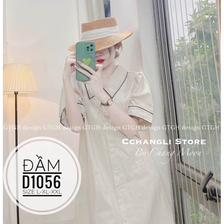 Bigsize Đầm sơ mi viền D1056