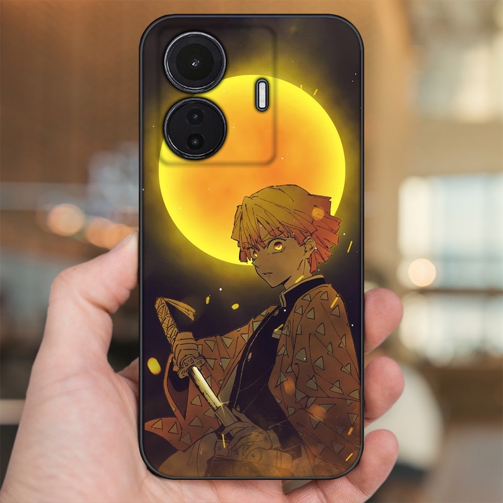 Ốp lưng Vivo S15e viền đen in hình Zenitsu Kimetsu no Yaiba