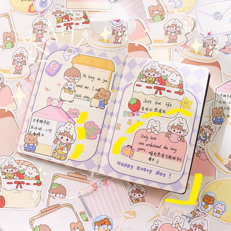 Set 10 tờ note Amo cô gái dễ thương