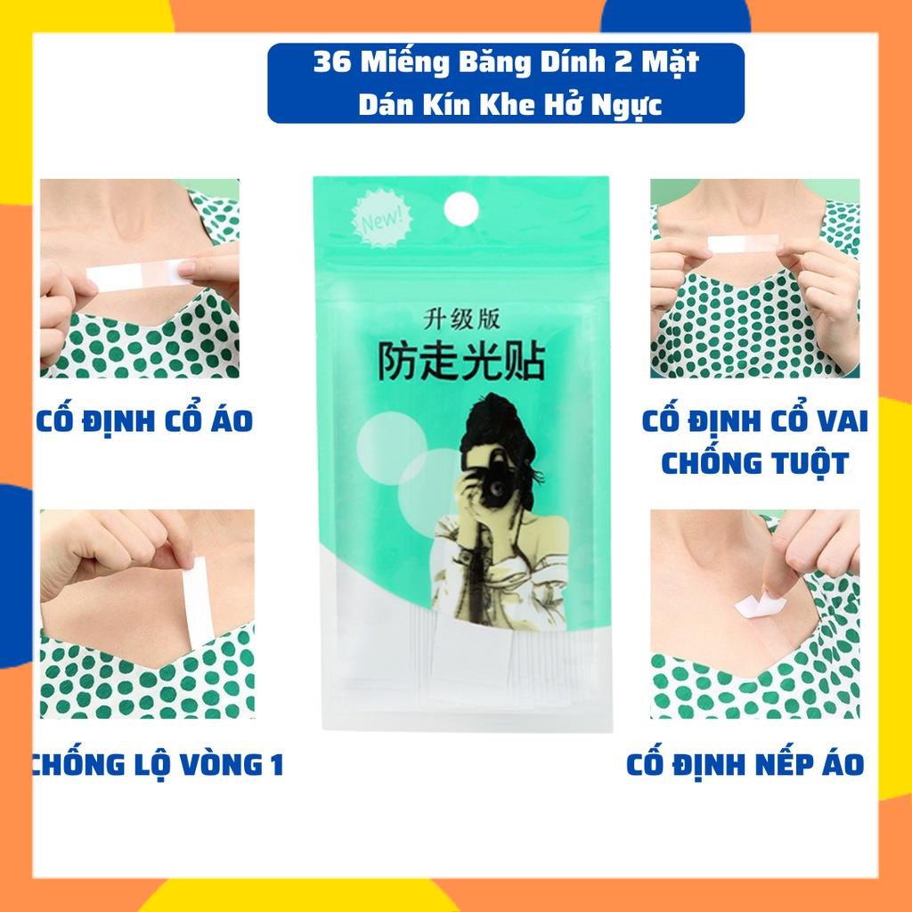 36 Miếng Băng Dính 2 Mặt Chống Lộ Hàng ,Cố Định Quần Áo,Dán Kín Khe Hở Ngực K196