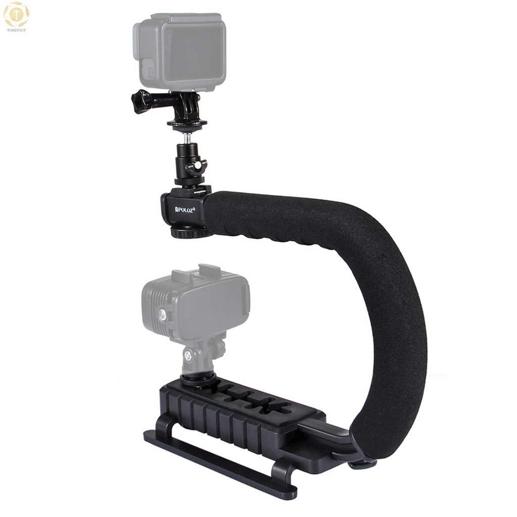 Shipped within 12 hours】 PULUZ U-Shaped Portable Handheld Camera Holder Video Handle DV Bracket C-Shaped Steadicam Stabilizer Kit for All SLR Cameras and Home DV Camera Camera Bracket [TO]