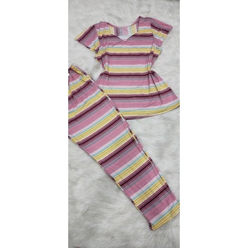 Xả lỗ bộ tay ngắn quần dài thun cát thái,aty loại 1