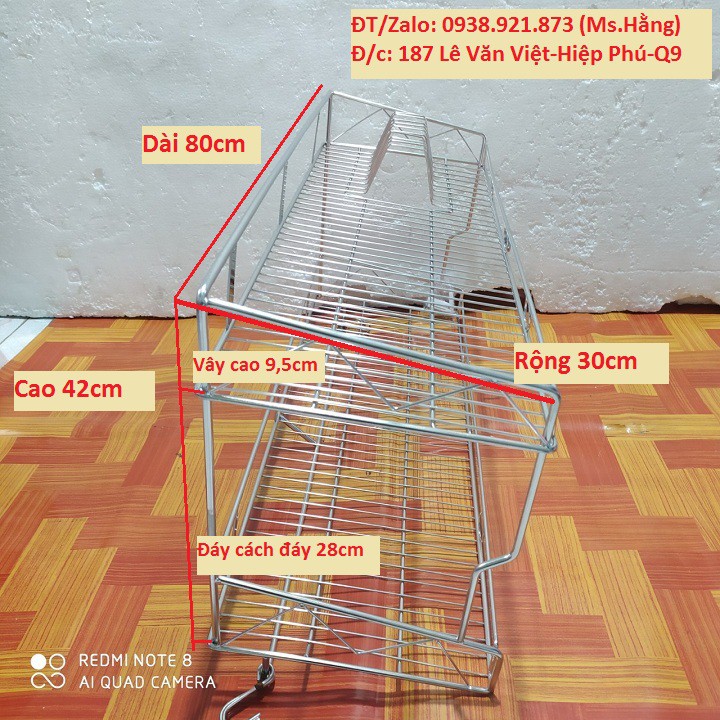 Treo Láp Úp Chén - Dĩa 2 Tầng INOX Cao Cấp SUS 304 - TRL2T-38LDI3 -