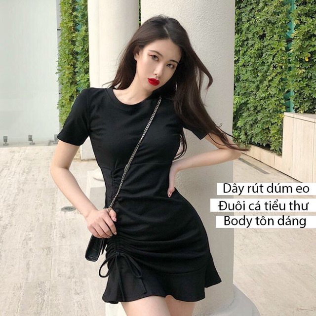 Váy Đầm body đuôi cá rút dây eo Siêu Hot