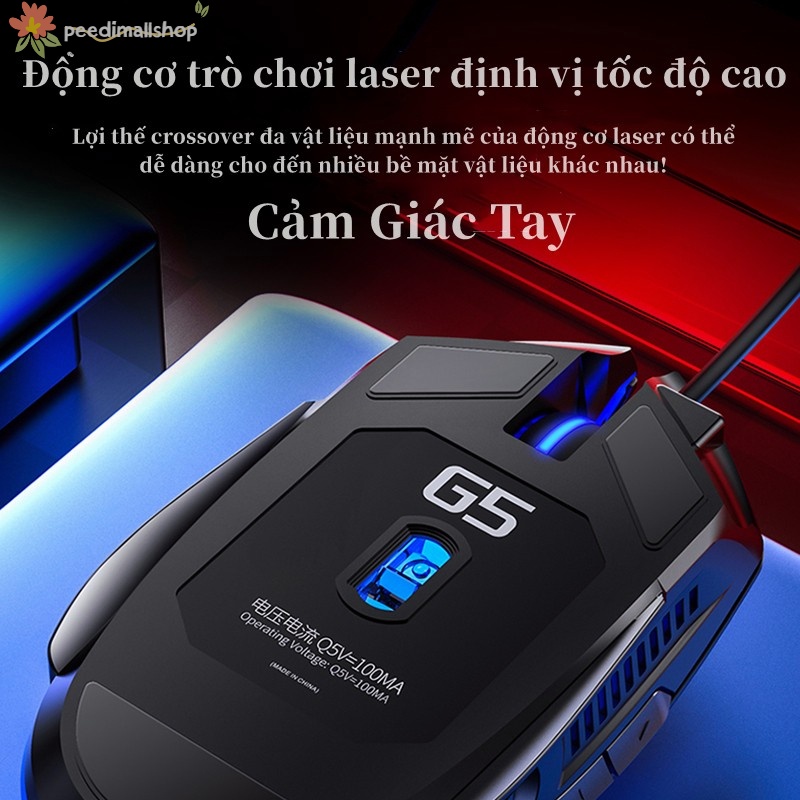 G5 Chuột gaming máy tính có dây Chuột Có Dây Silver Eagle Hàng Chính Hãng Phát Sáng G5 3200DPI Chế độ LED 7màu 6 nút bấm