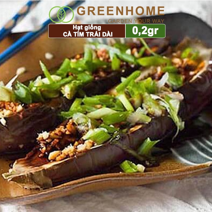 Hạt giống Cà tím trái dài ,gói 0,2gr, dễ trồng, năng suất cao T13 |Greenhome