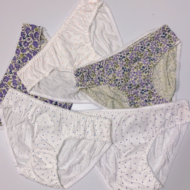 (QLW17) SET 5 Quần Lót Nữ Cotton - Quần chíp nữ họa tiết đơn giản viền ren có size cho bà bầu và người cao tuổi