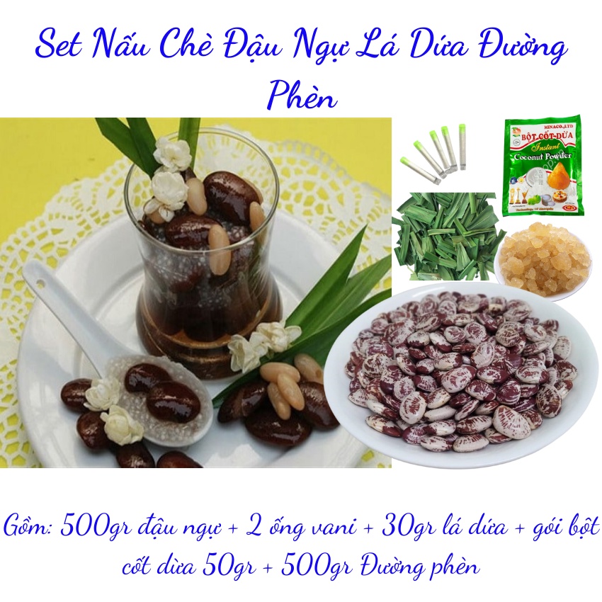 Set nấu chè Đậu ngự lá dứa đường phèn