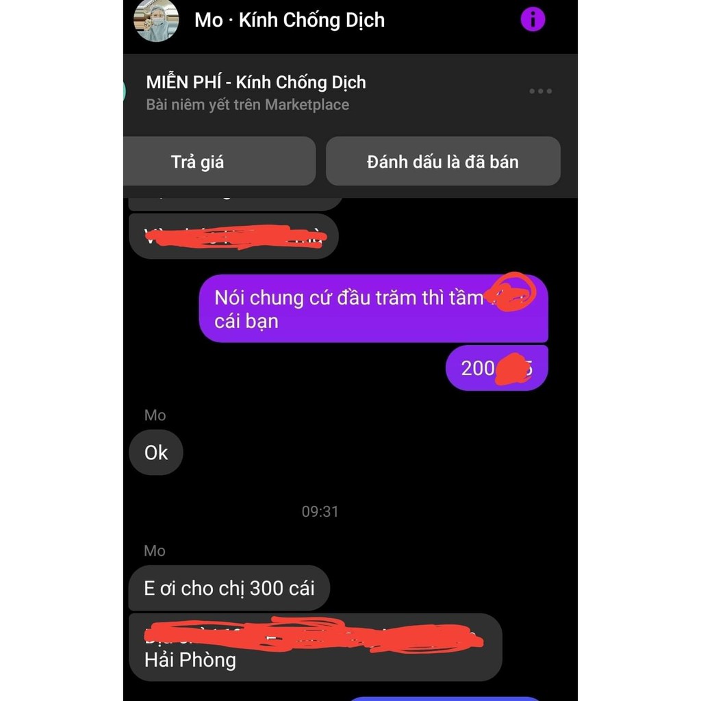 Kính chắn giọt bắn che hết mặt