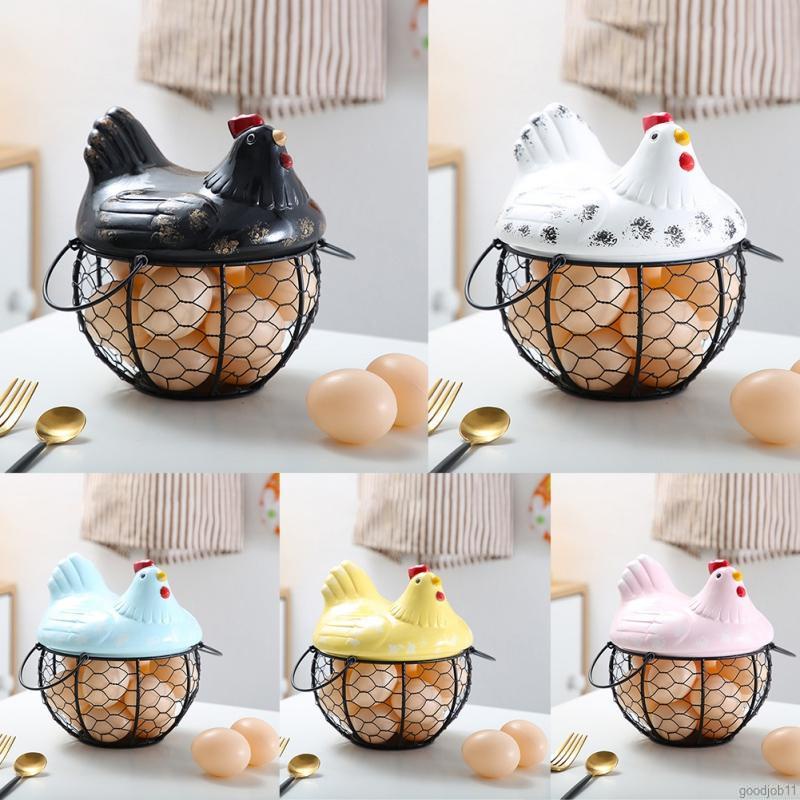 Rổ Sắt Đựng Trứng / Trái Cây Kích Thước 19cm X 22cm Tiện Dụng Cho Nhà Bếp