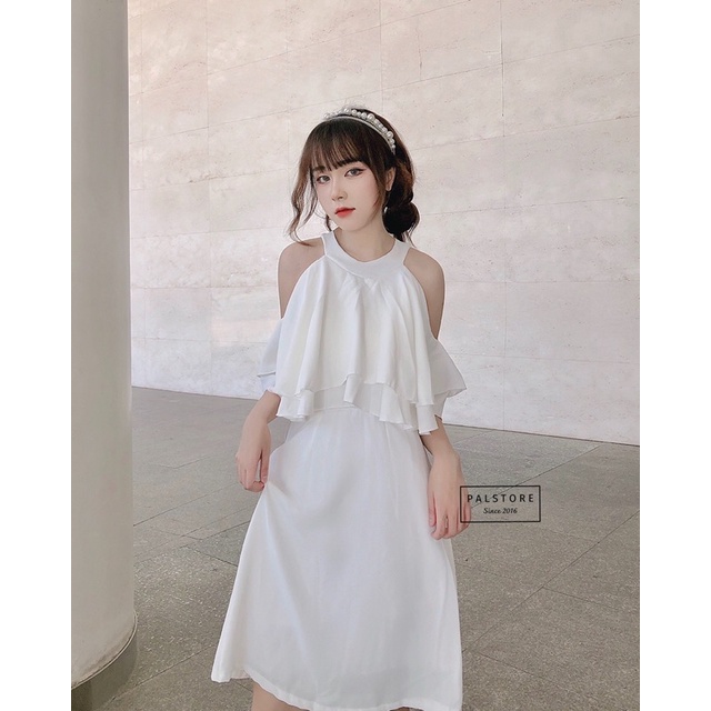 Đầm khoét vai xoè 2 lớp - sunny dress
