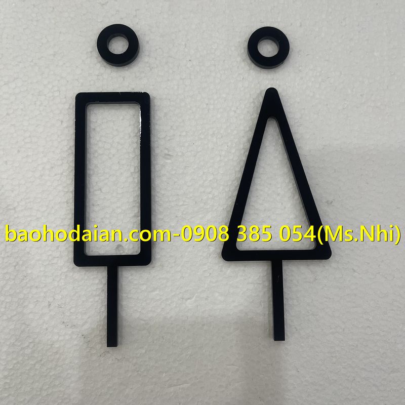Biển chỉ dẫn nhà vệ sinh nam nữ chất liệu mica hình họa tiết sang trọng