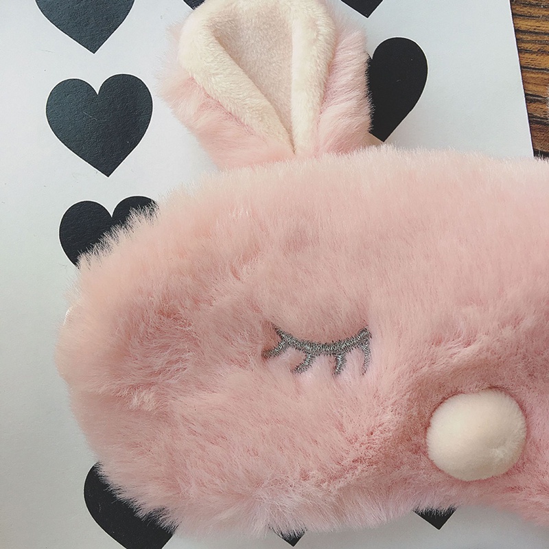 Mặt Nạ Che Mắt Khi Ngủ Hình Chú Thỏ Bằng Lông Nhung Mềm Mại Dễ Thương Xinh Xắn