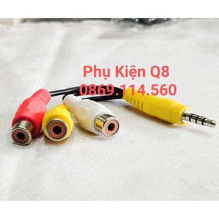 COMBO 2 Dây chuyển từ jack 3.5 ly sang 3 đầu bông sen cái màu vàng