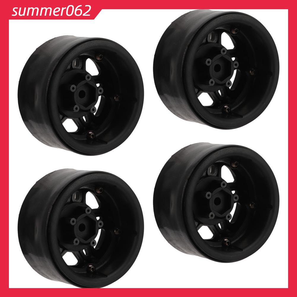 Summer062 4 cái 2.2 inch RC Bánh xe thay thế độ bền cao Ổn định lốp tải cho ô tô trục Scx10 Wraith 90018 Màu đen