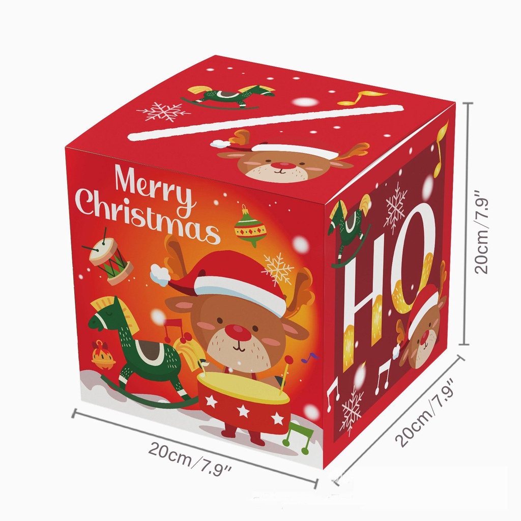 Set 3 Hộp Đựng Thẻ In Chữ Merry Christmas Xinh Xắn