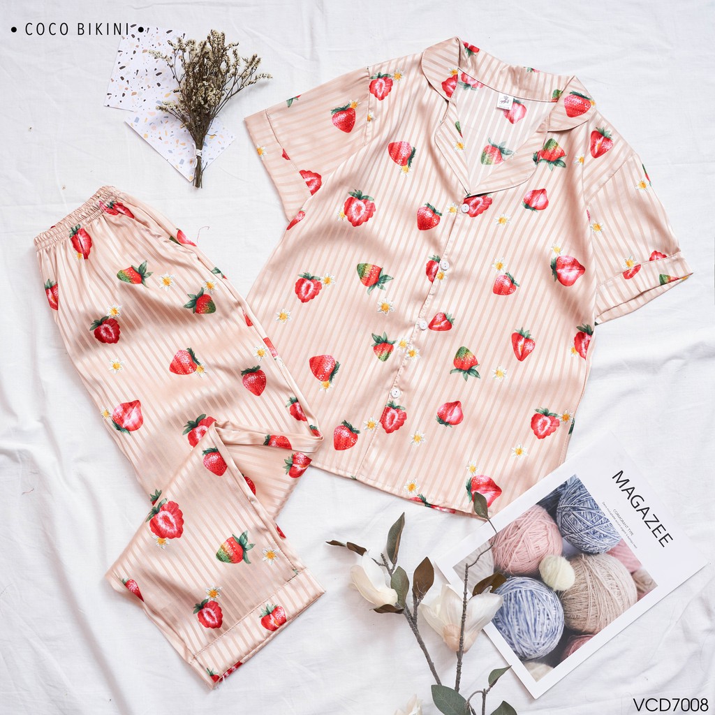 𝑪𝑶𝑪𝑶 𝑩𝑰𝑲𝑰𝑵𝑰 Bộ Đồ Ngủ - Đồ Mặc Nhà Lụa Gấm ( VCD7008 ) | BigBuy360 - bigbuy360.vn