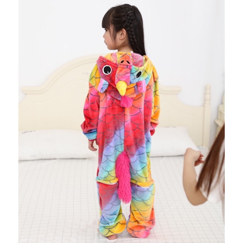 {Hoạ Tiết Cá} Bộ Đồ Thú Kỳ Lân Cho Bé, Bộ Đô Thú Liền Thân Kỳ Lân Trẻ Em (Unicorn)