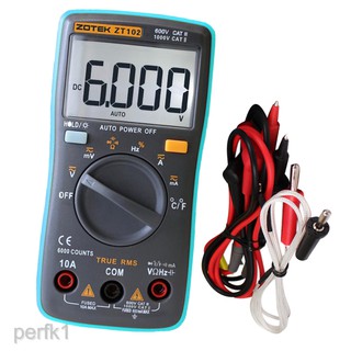 [Perfk1] Đồng hồ vạn năng kỹ thuật số HotZT102 6000 đếm Màn hình kiểm tra đo phạm vi tự động