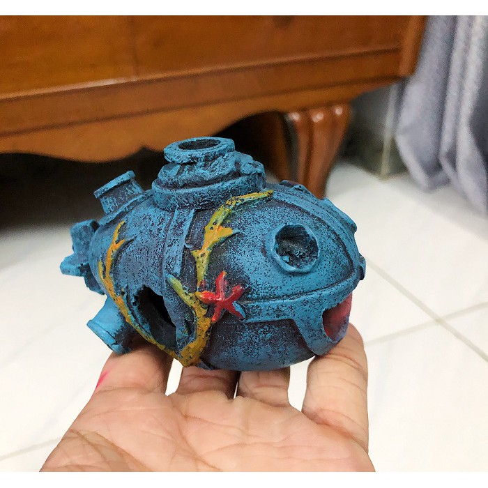 TÀU NGẦM TRANG TRÍ HỒ CÁ NON BỘ 11X6X7CM