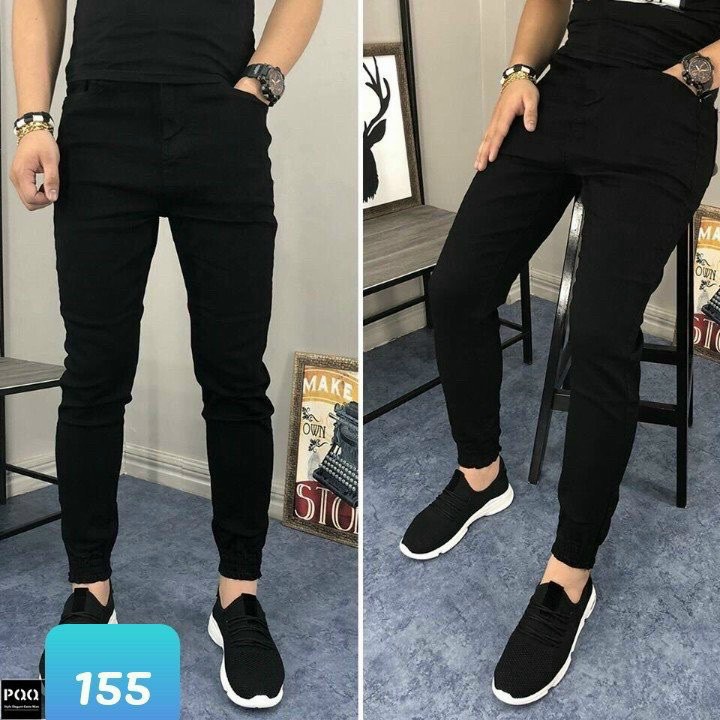 QUẦN JEAN NAM ĐEN TRƠN BASIC CO GIÃN MR SMILE 99 SHOP
