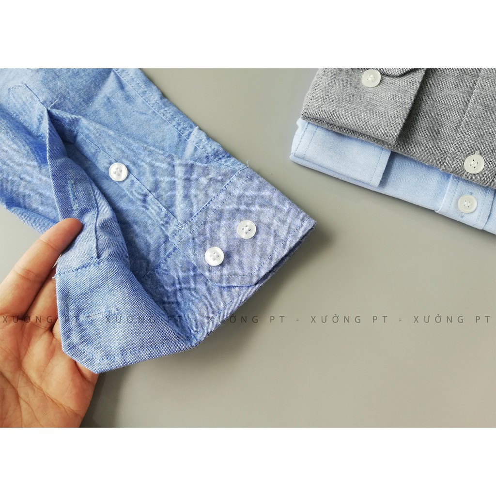 Áo sơ mi nam 2 màu Xám và Xanh nhạt siêu hiếm chất oxford chất dày dặn dáng siêu đẹp | BigBuy360 - bigbuy360.vn