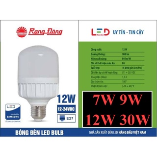 Bóng đèn LED 12V - 24V DC 7W / 9W /12W / 30W Rạng Đông, ChipLED Samsung