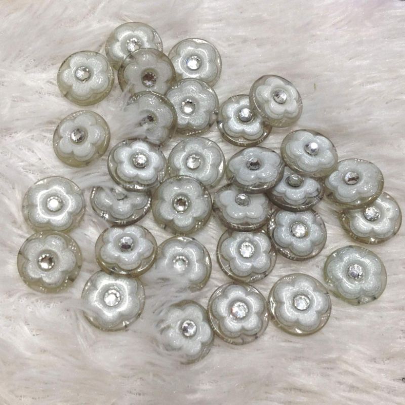 Nút áo bông mai 3d cúc khuy hoa đính đá xoàn nhiều màu dễ thương