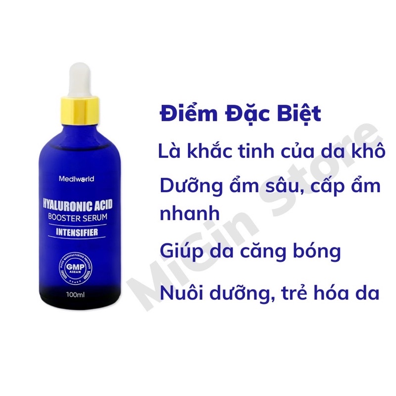 Serum HA cấp ẩm căng bóng da HYALURONIC ACID Booster 100ml Mediworld